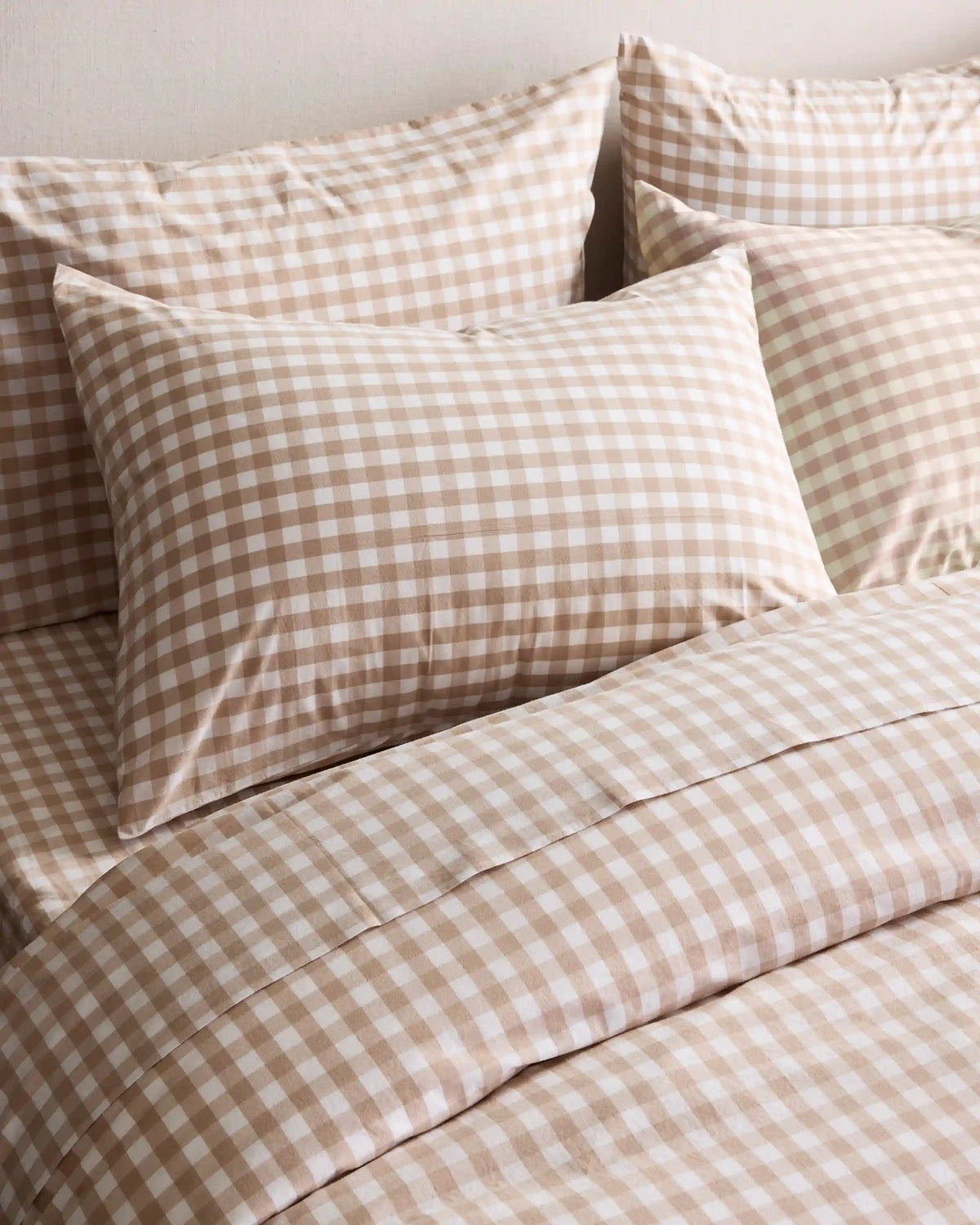 Organic Crisp Percale Gingham Duvet Cover Set