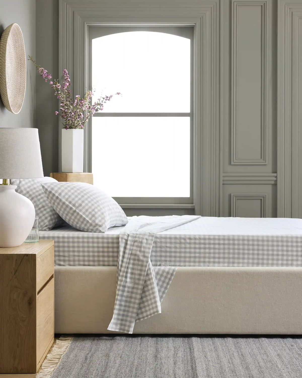 Organic Crisp Percale Gingham Pillowcase Set