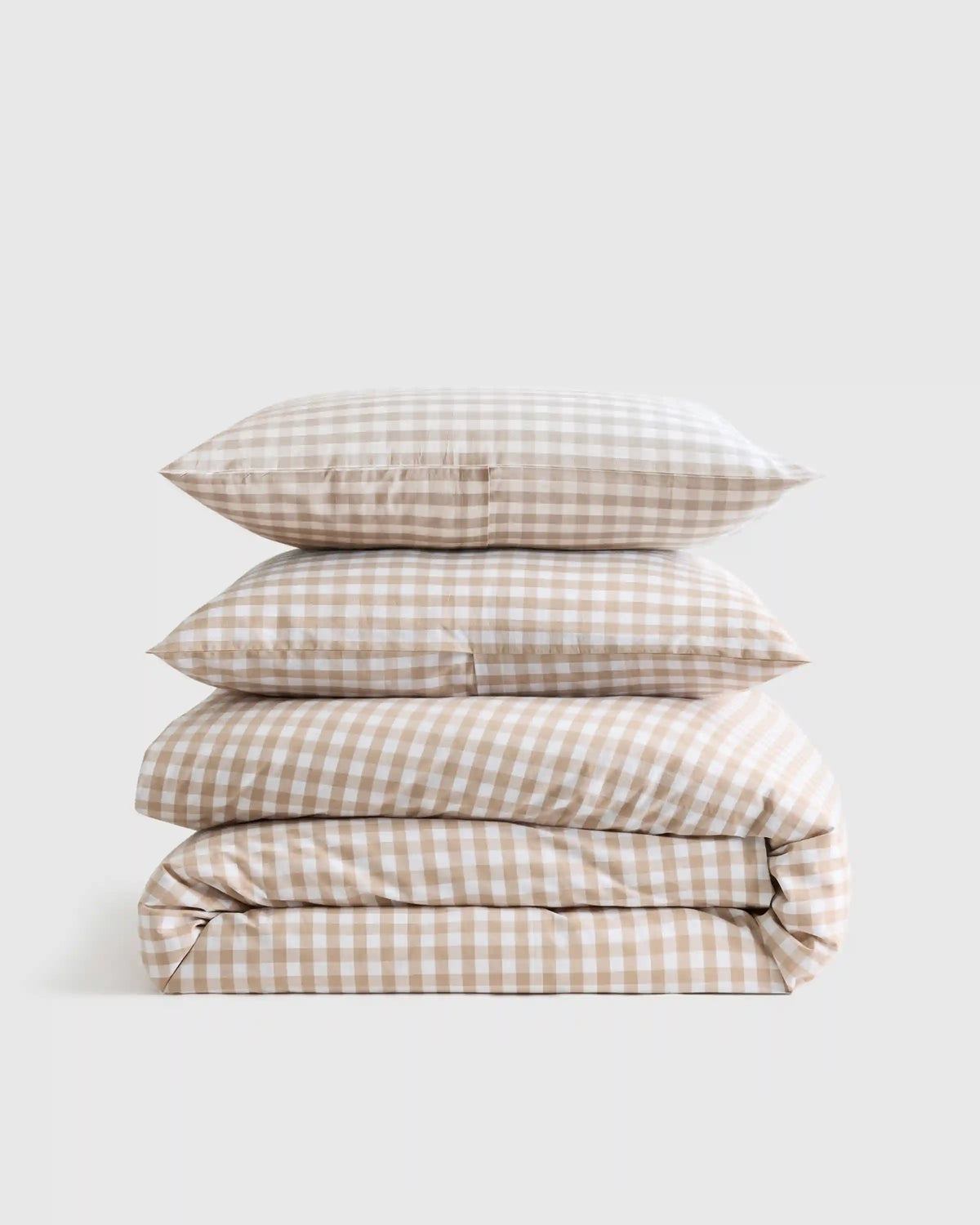 Organic Crisp Percale Gingham Duvet Cover Set