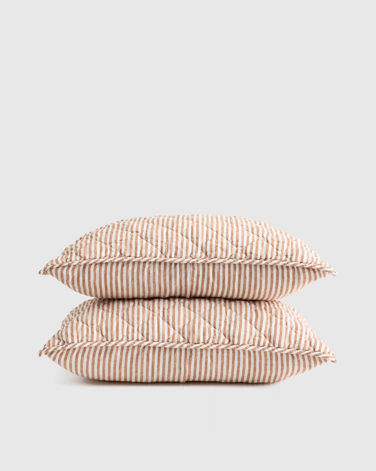 European Linen Stripe Quilted Sham Set