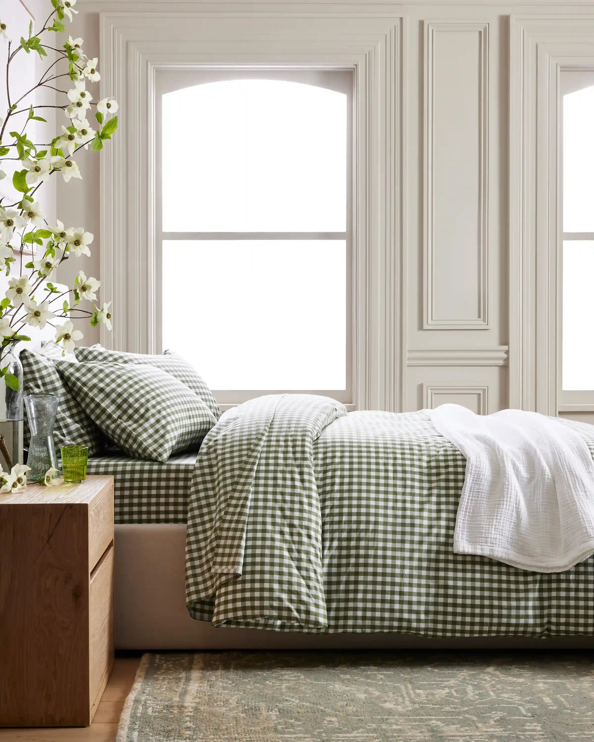 Organic Crisp Percale Gingham Duvet Cover