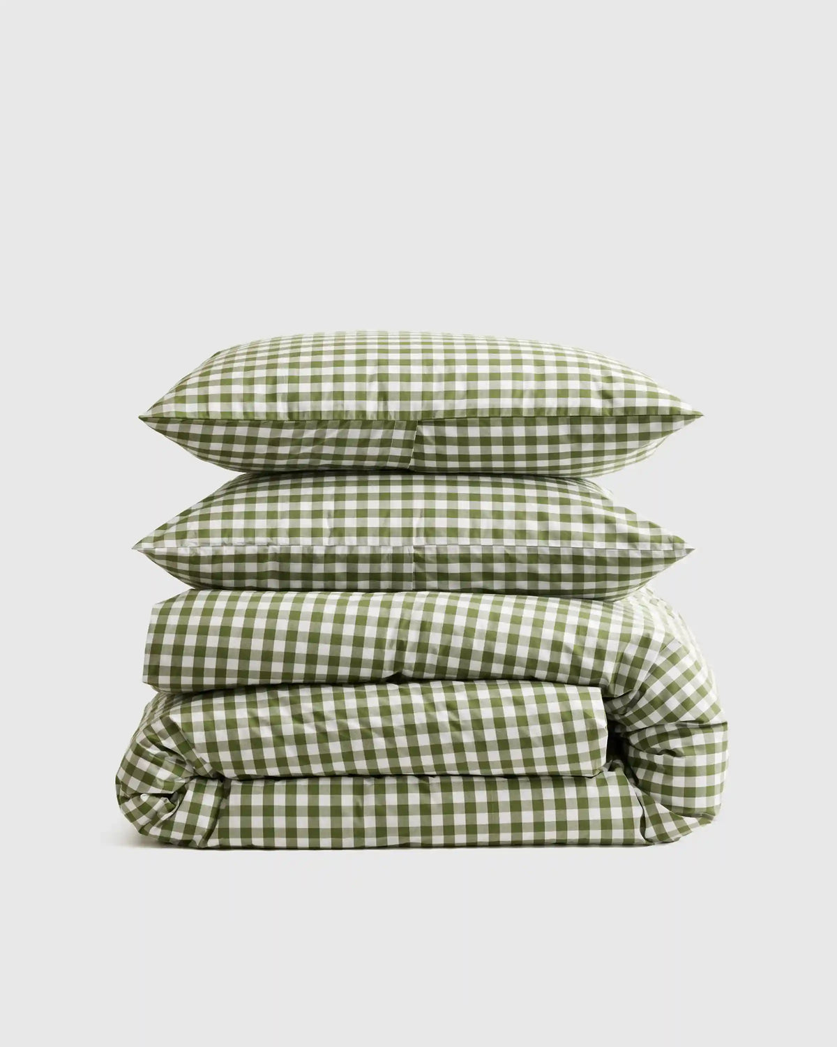Organic Crisp Percale Gingham Duvet Cover Set