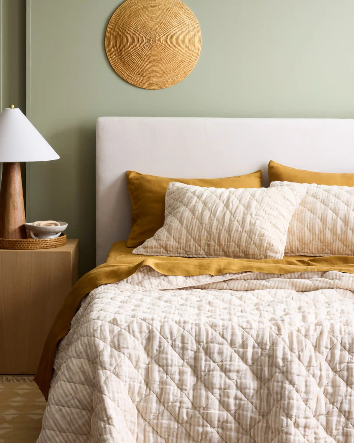 European Linen Stripe Quilt