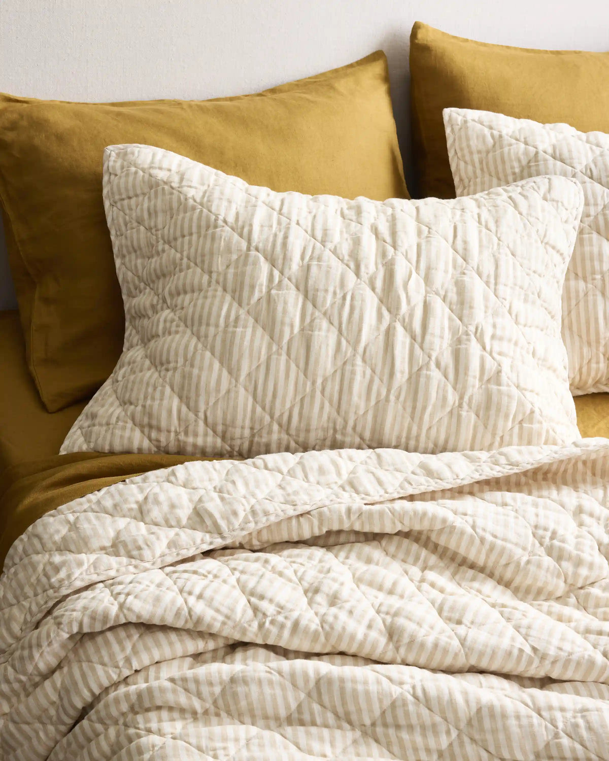 European Linen Stripe Quilt