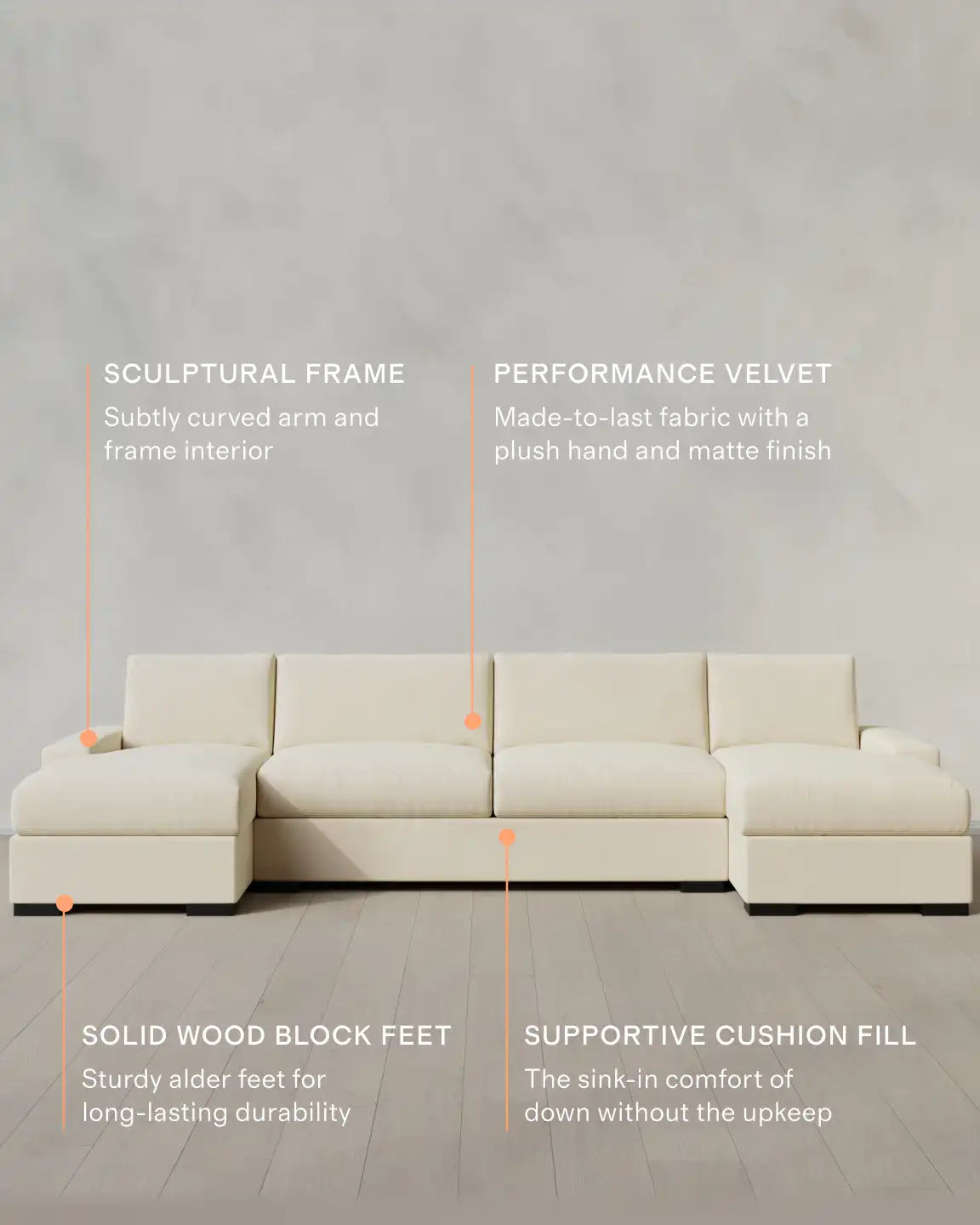 Stillman U Sectional in Performance Velvet