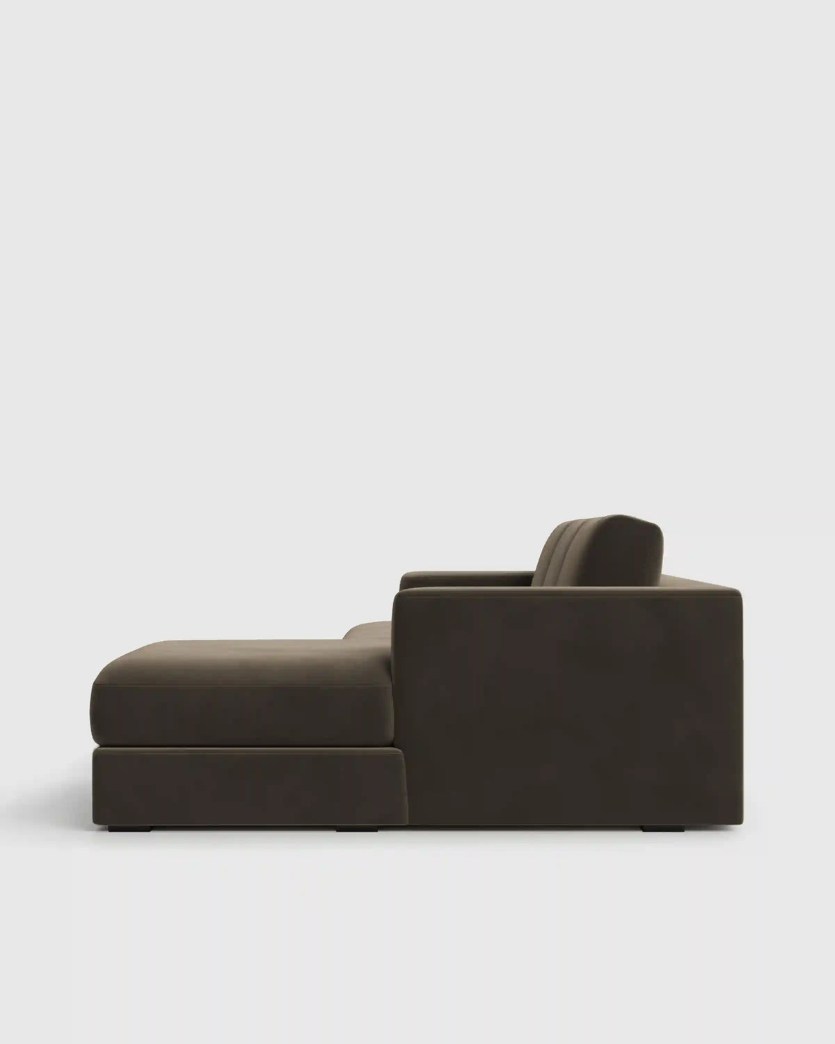 Sierra Curved Arm Chaise Sectional in Performance Velvet