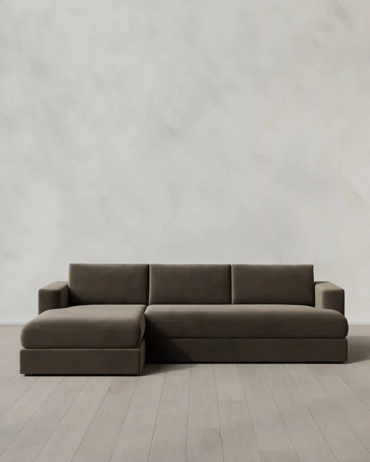 Sierra Curved Arm Chaise Sectional in Performance Velvet