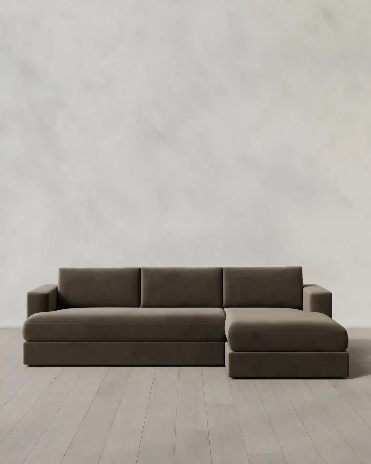 Sierra Curved Arm Chaise Sectional in Performance Velvet