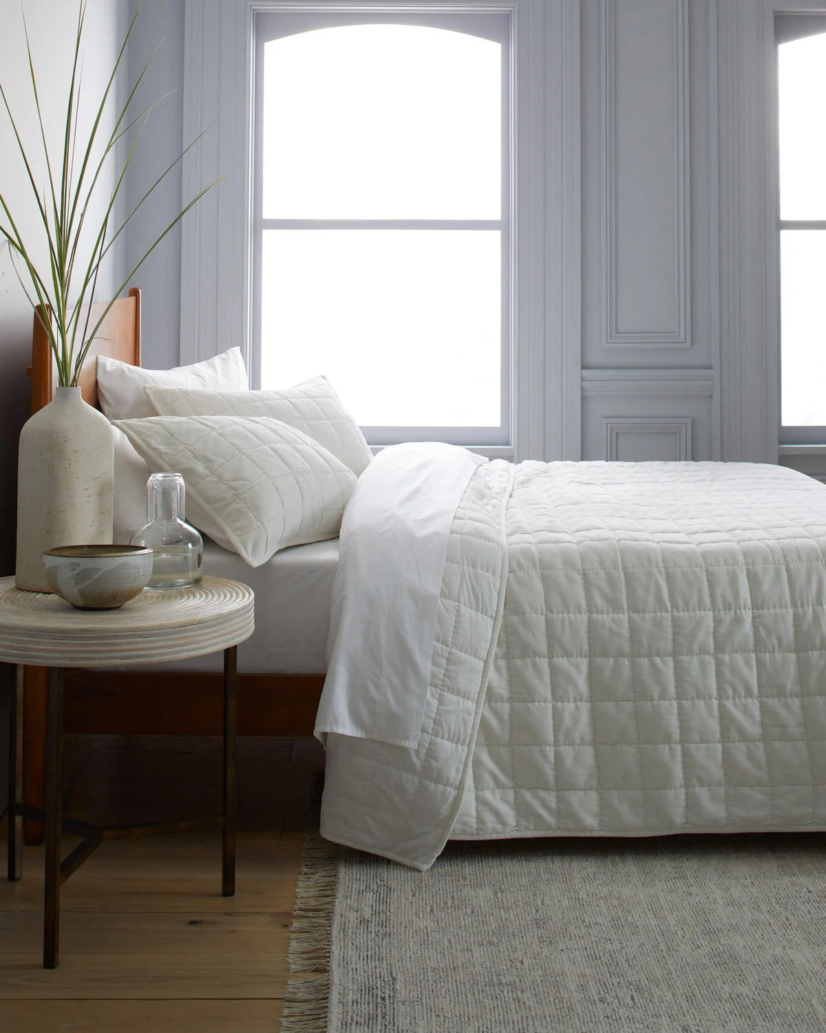 Cotton Velvet Box Quilted Sham Set