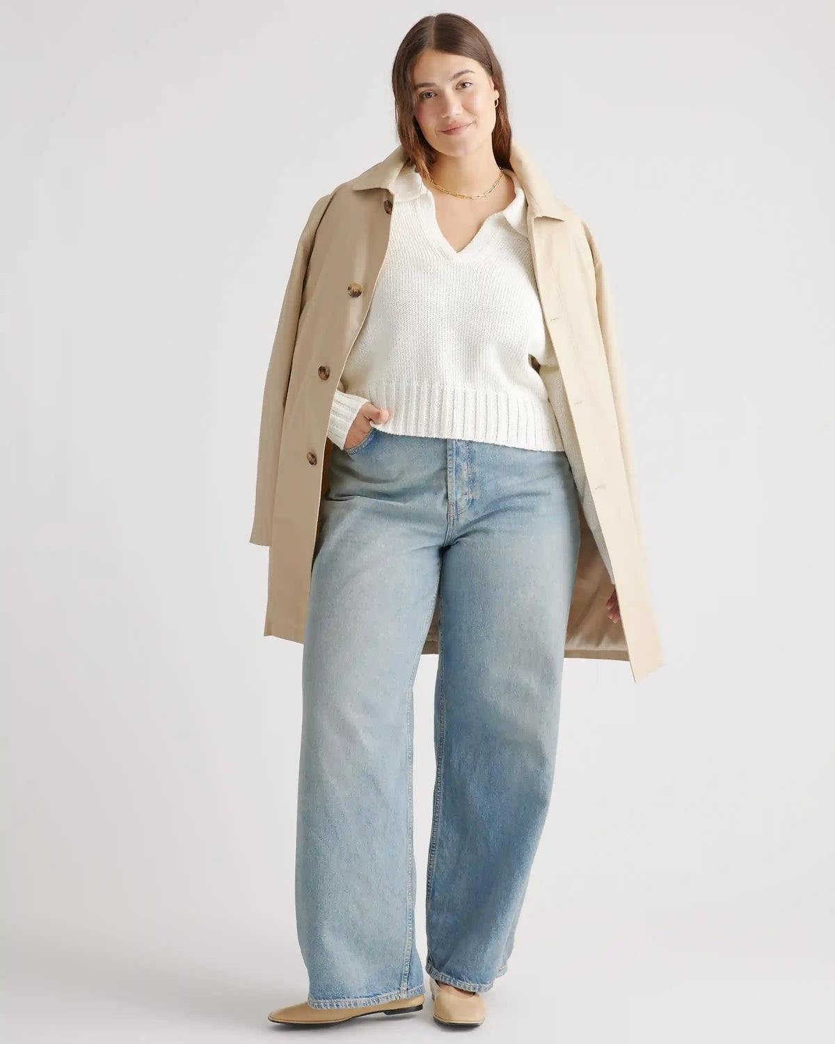 100% Organic Cropped Cotton Polo Sweater