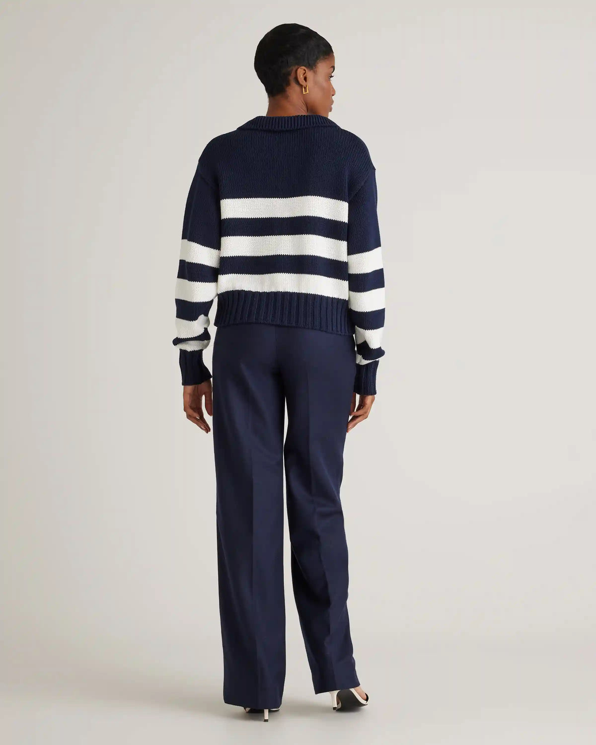 100% Organic Cropped Cotton Polo Sweater
