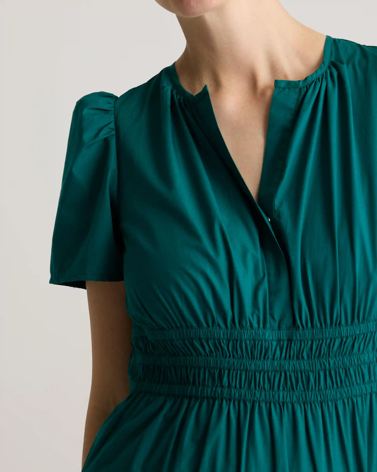 100% Organic Cotton Poplin Maternity Tiered Maxi Dress