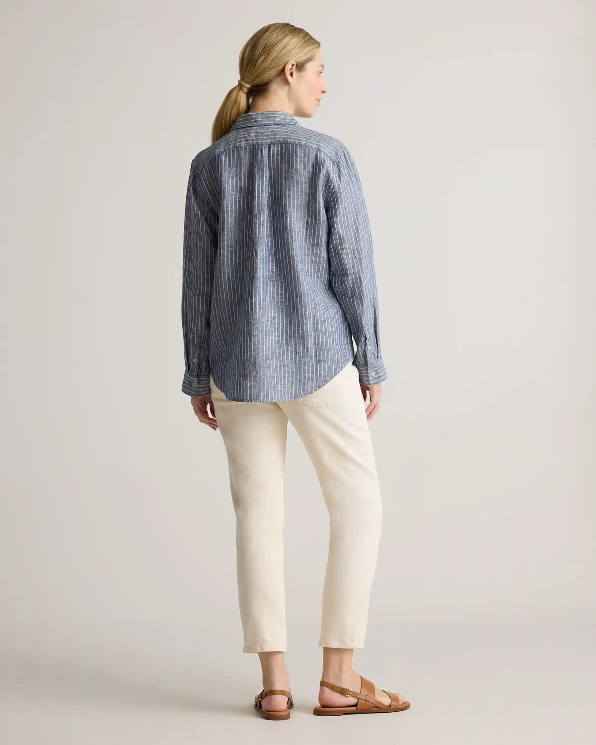 100% European Linen Maternity Long Sleeve Shirt
