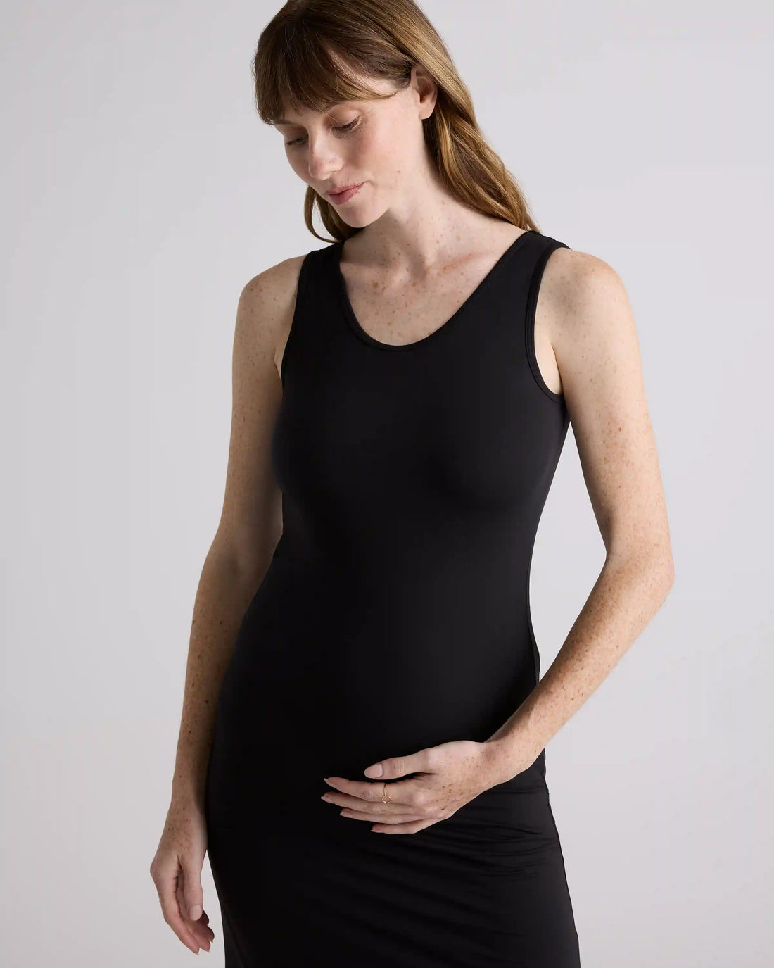 Recycled Knit Maternity Tank Midi Dress
