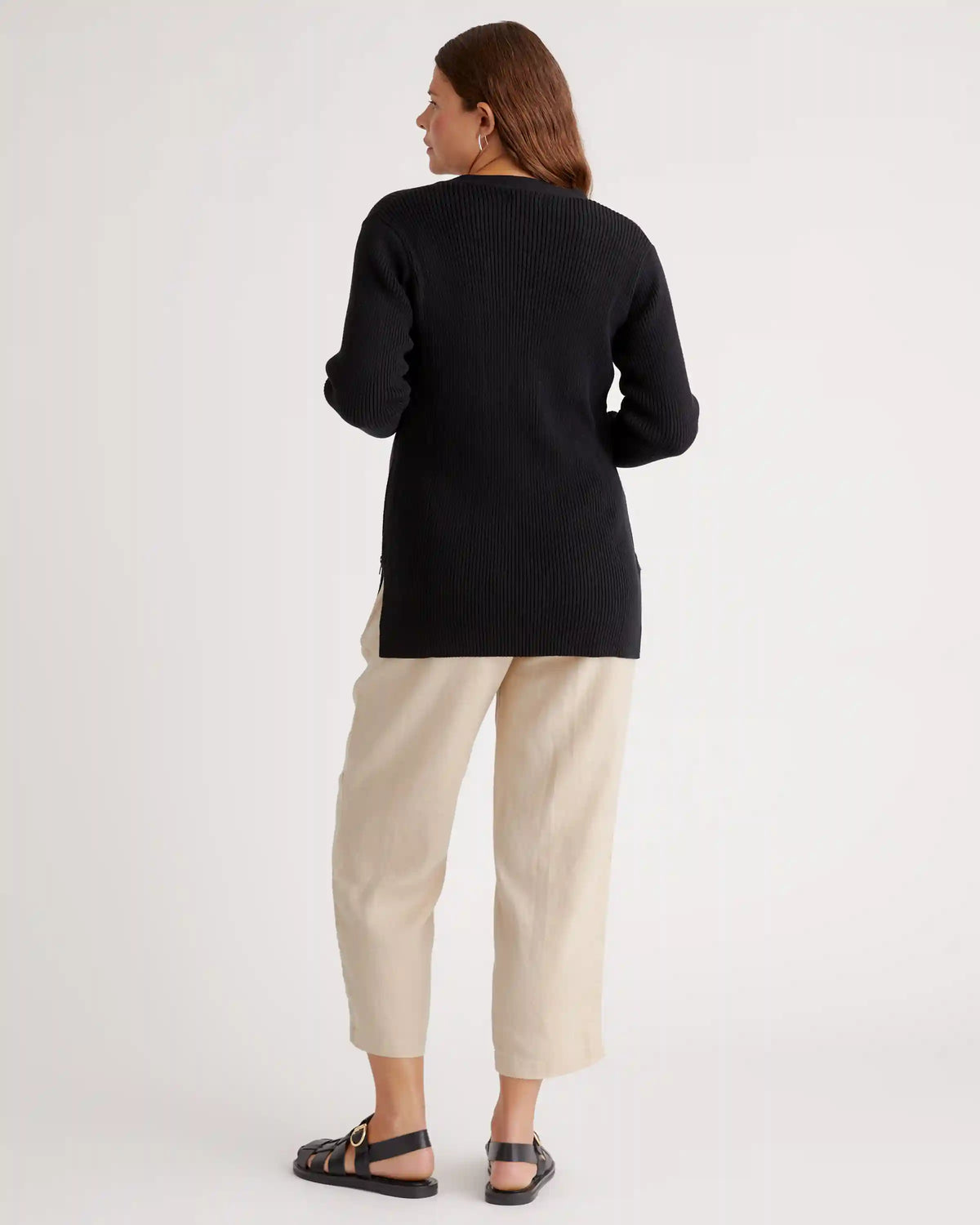 100% Organic Cotton Fisherman Side Zip Maternity & Nursing Sweater