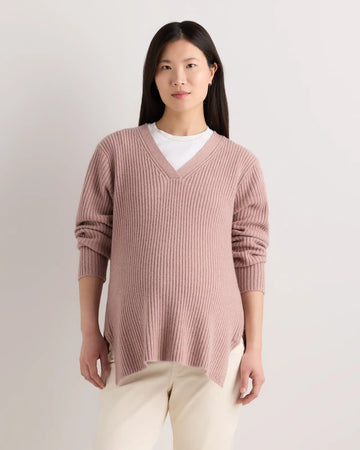 Mongolian Cashmere Ribbed Side Zip Maternity Sweater