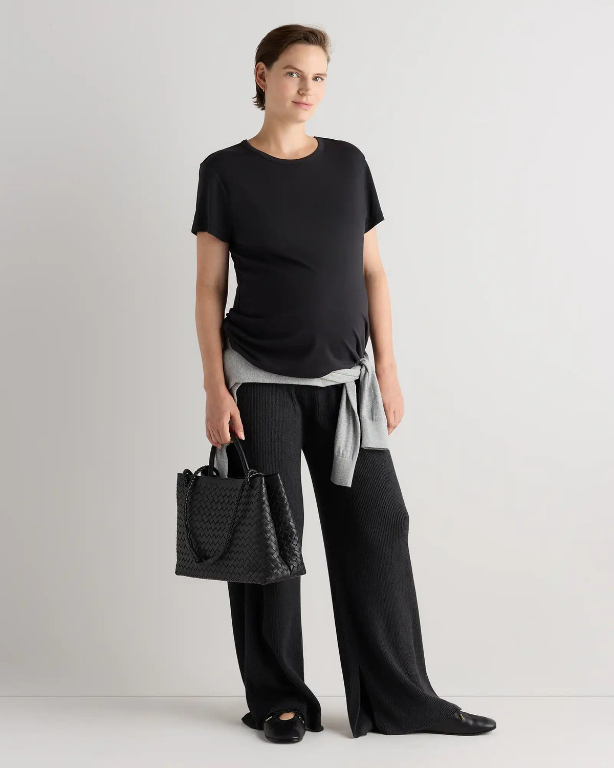 Cotton Modal Maternity Crew Neck Tee (2-pack)