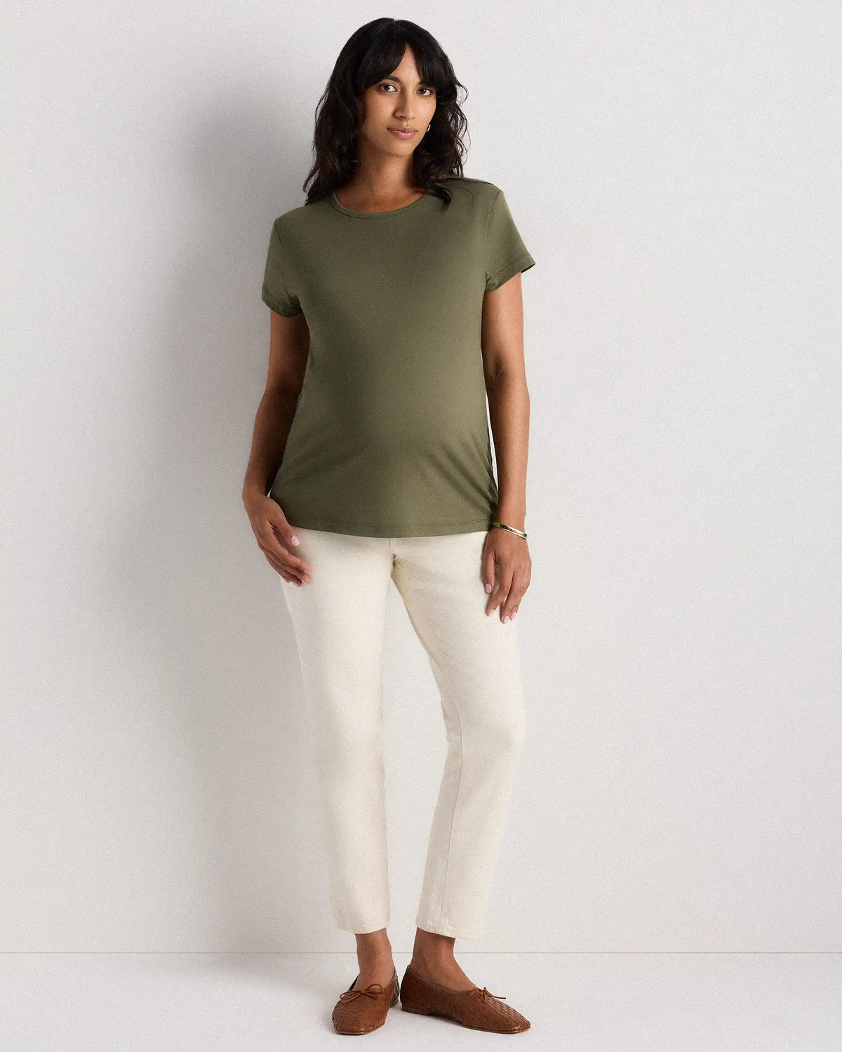 Cotton Modal Maternity Crew Neck Tee (2-pack)
