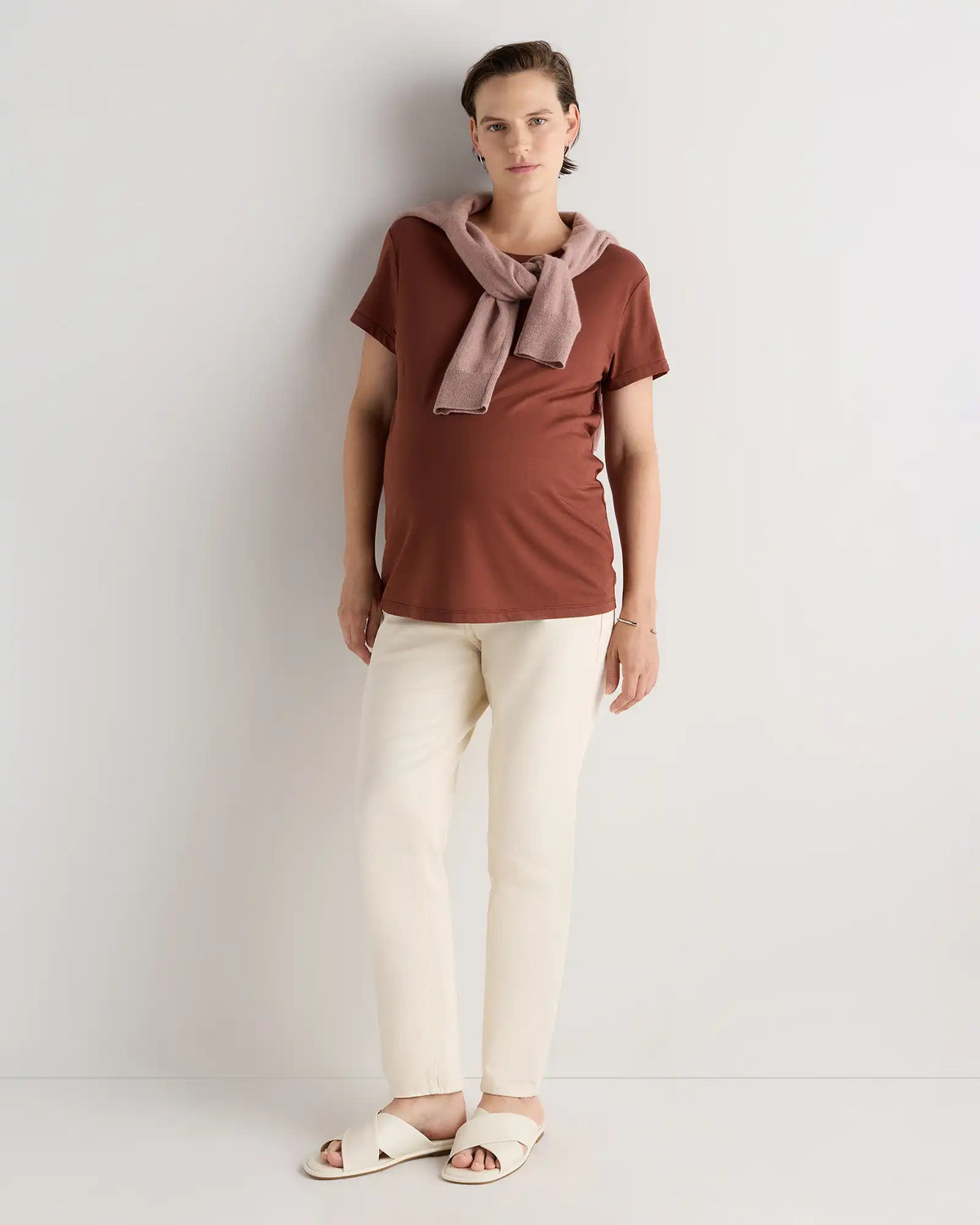 Cotton Modal Maternity Crew Neck Tee (2-pack)