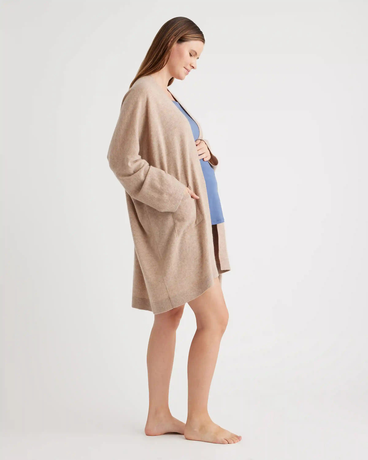 Mongolian Cashmere Maternity & Nursing Cocoon Cardigan