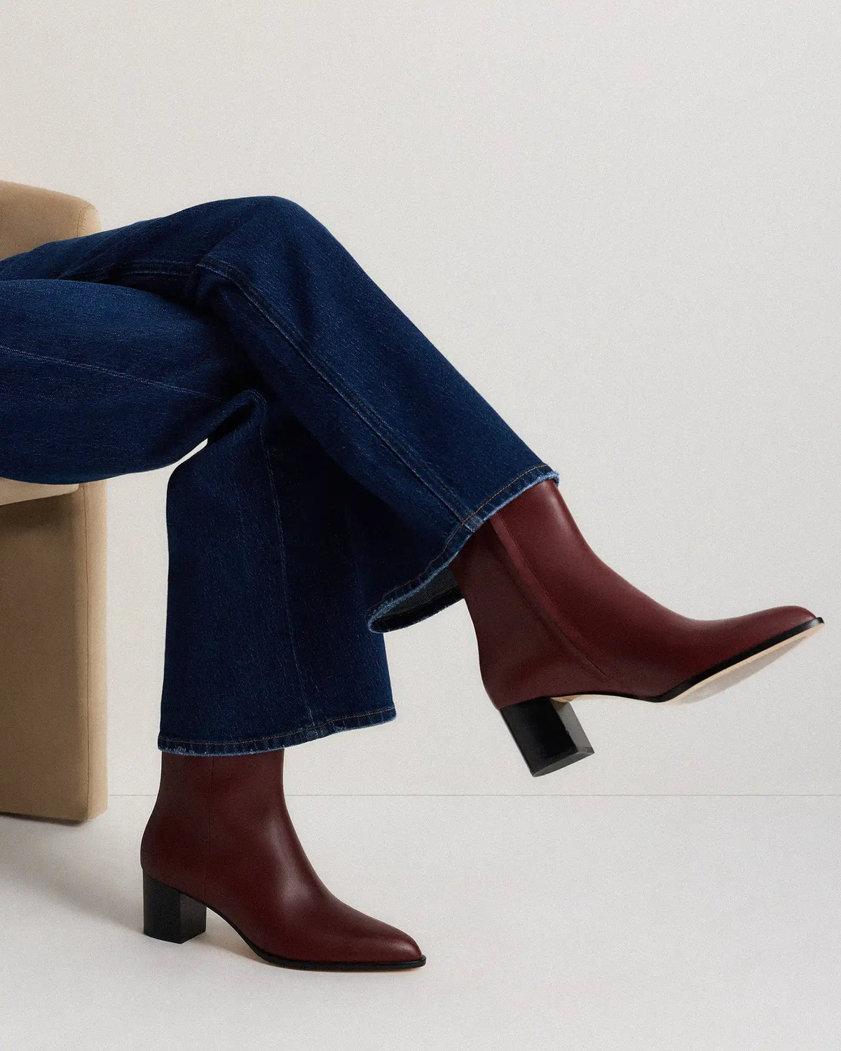 Italian Leather Heeled Ankle Boot