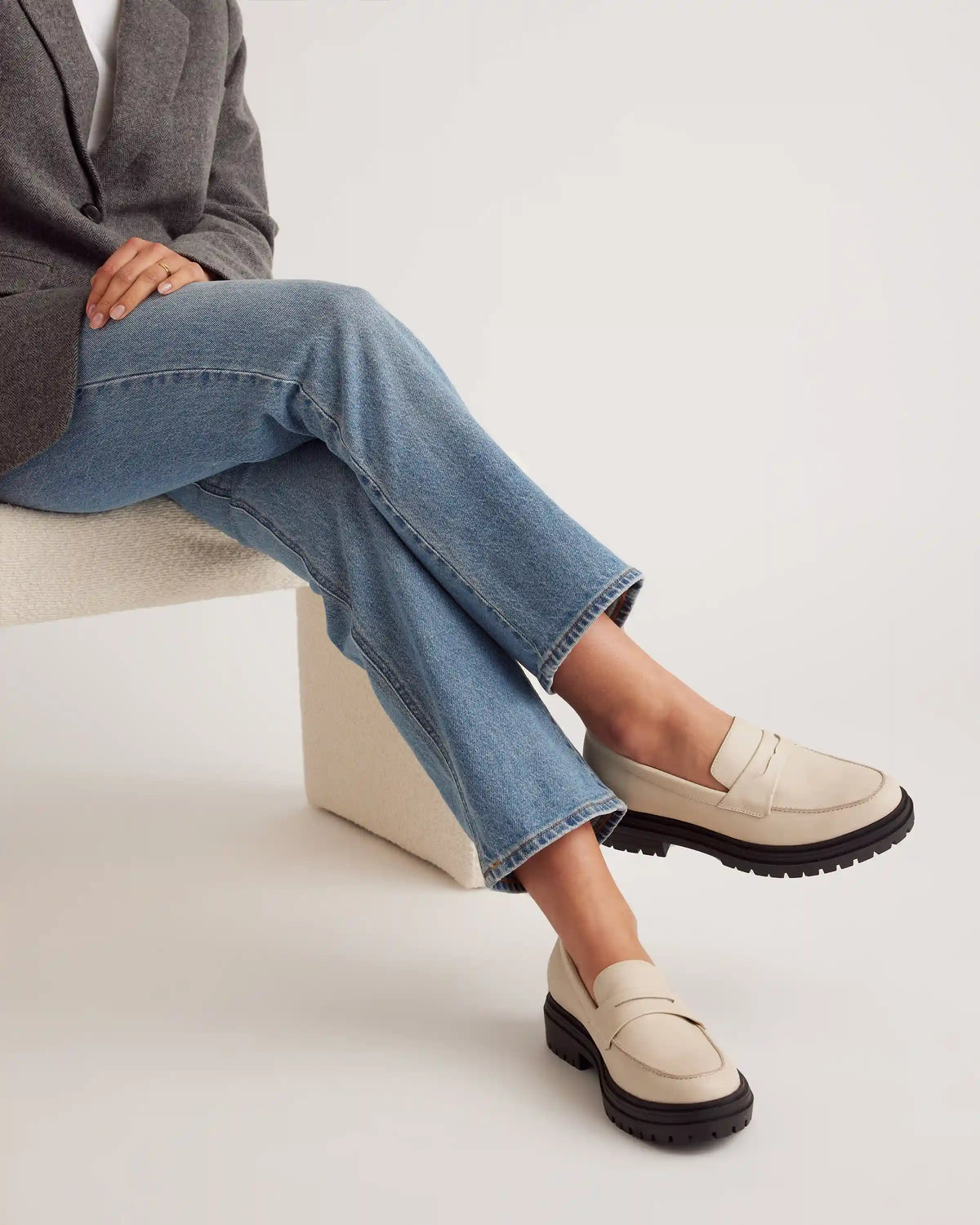 Italian Leather Lug Sole Loafer