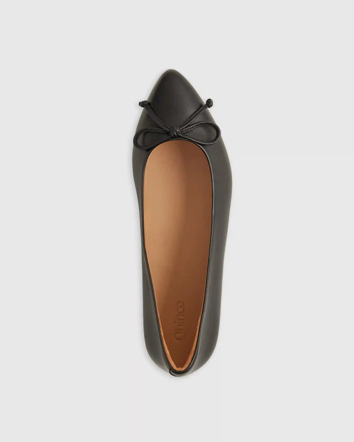 Italian Leather Pointed Bow Flat