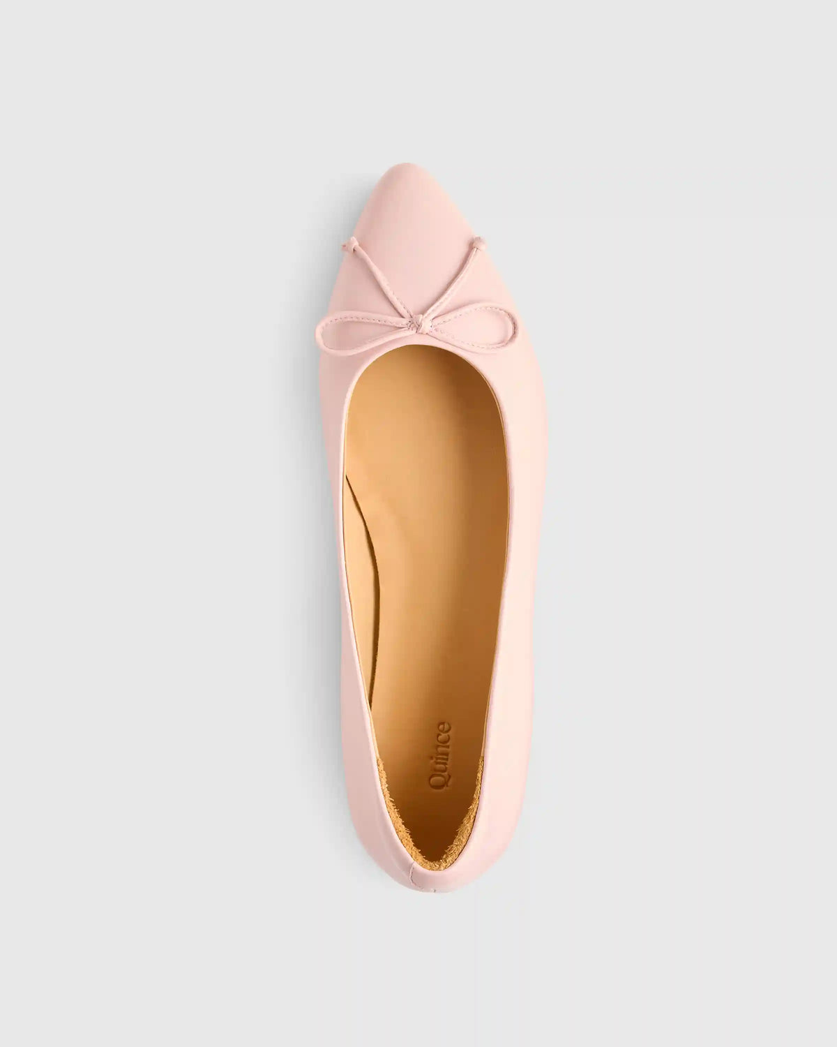 Italian Leather Pointed Bow Flat