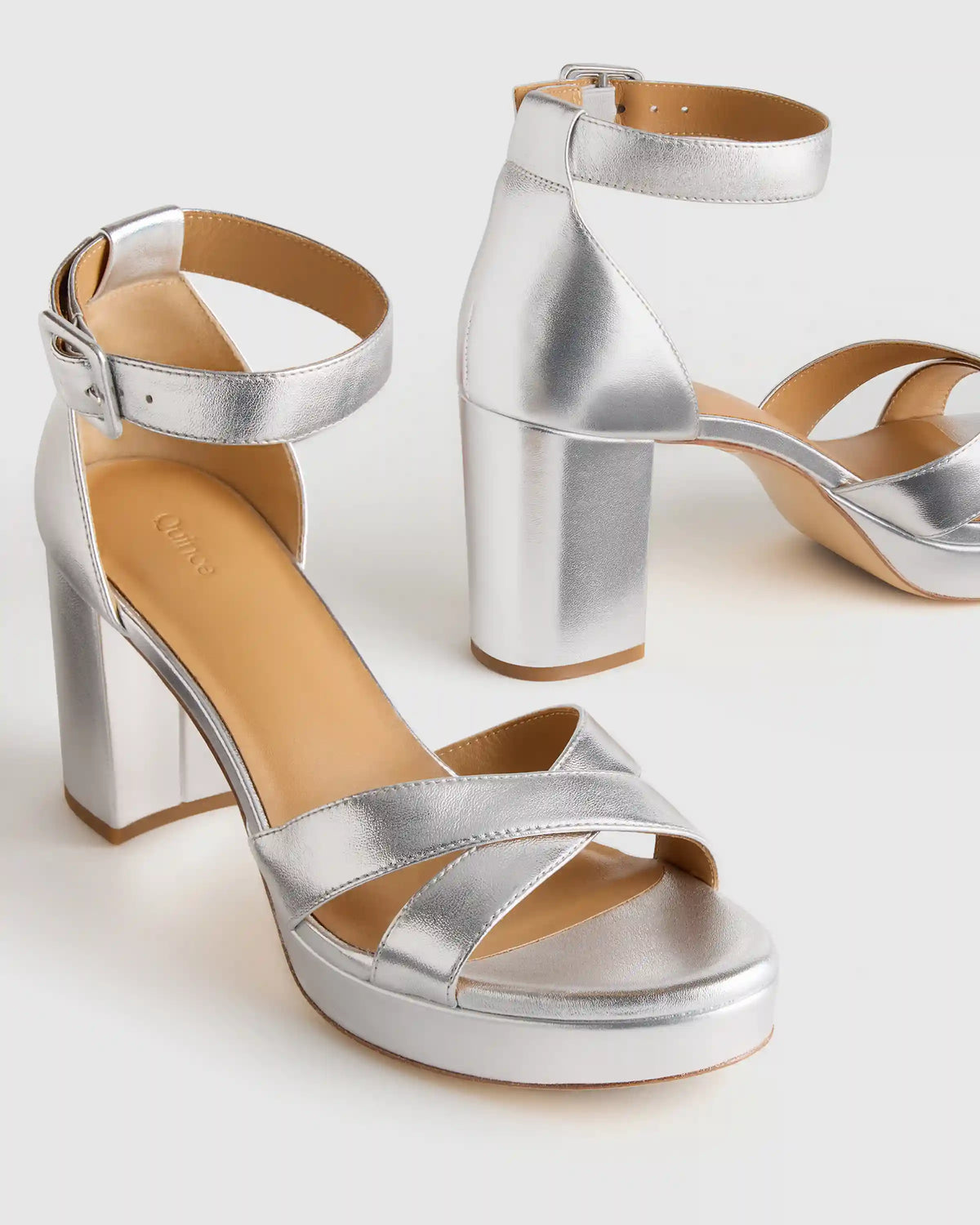 Italian Leather Crisscross Platform Sandal