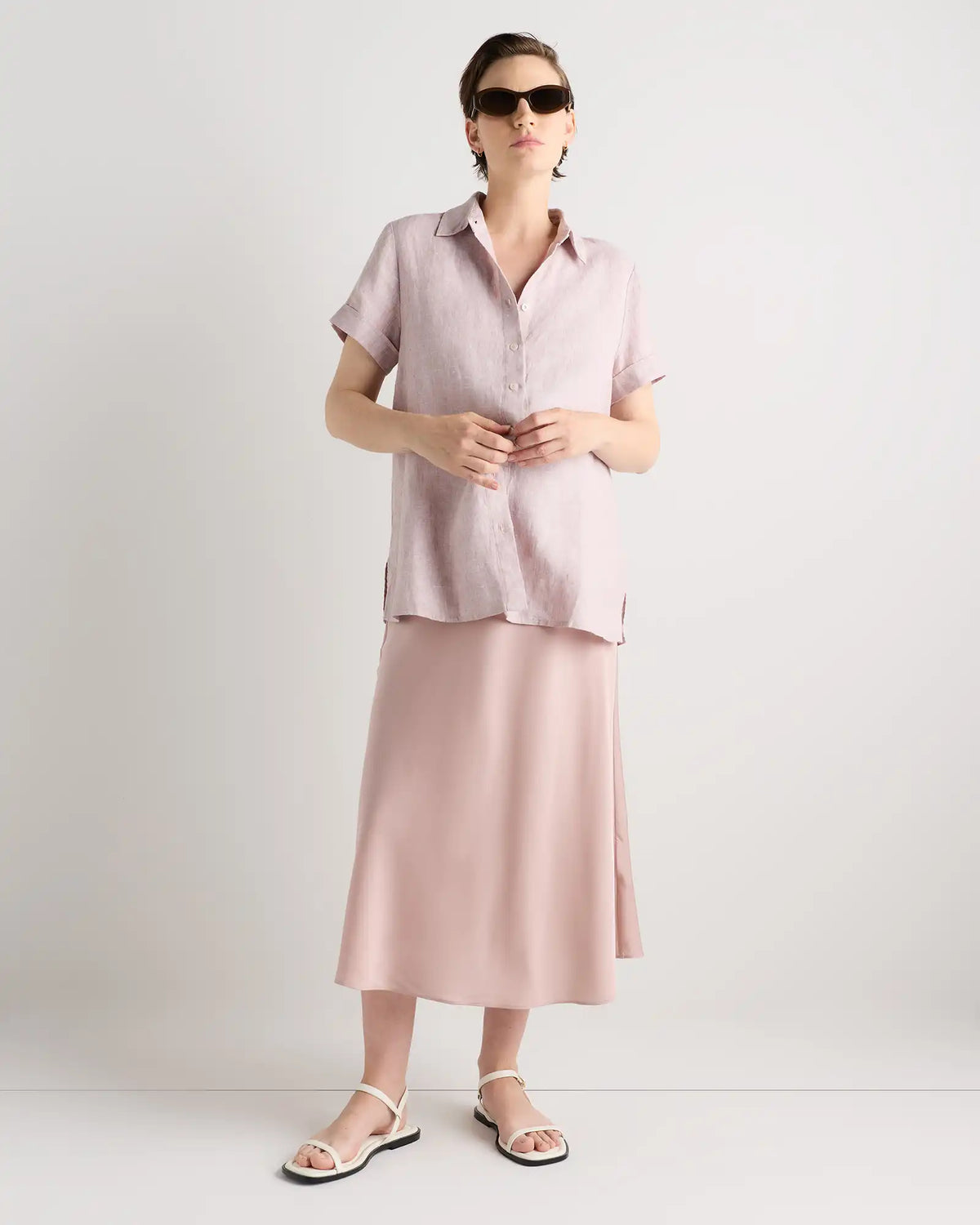 100% European Linen Maternity Camp Shirt