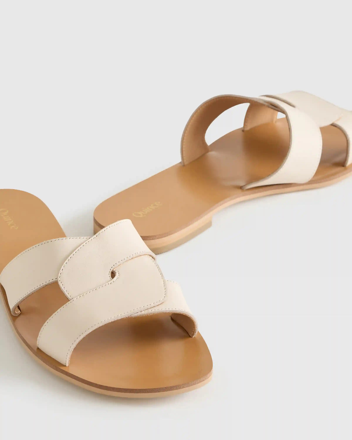 Italian Leather Cutout Slide Sandal