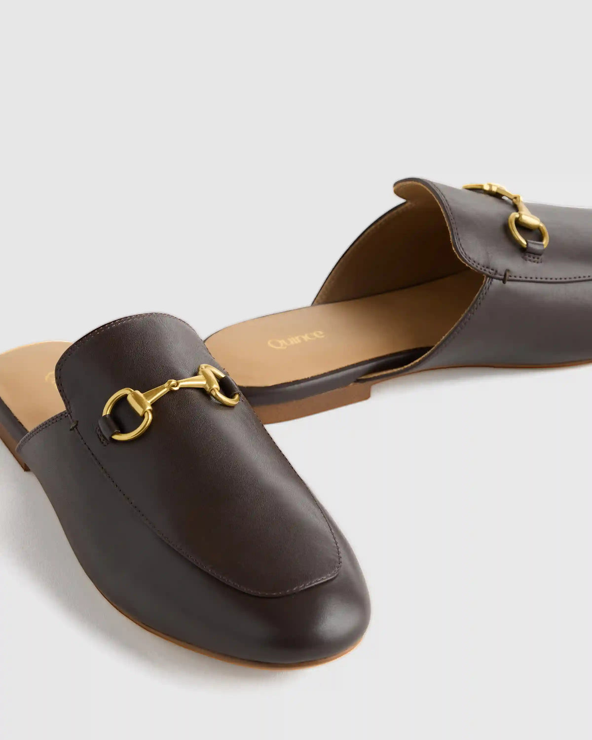 Italian Leather Horsebit Loafer Mule