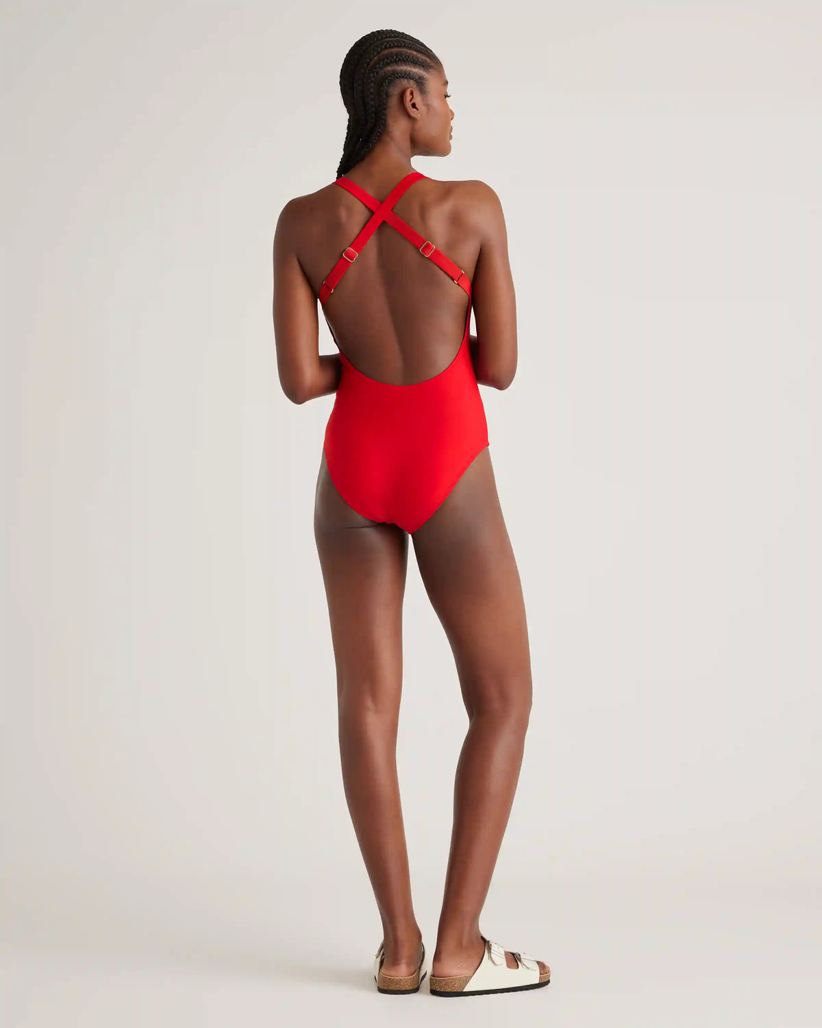 Italian Cross-Back One-Piece Swimsuit