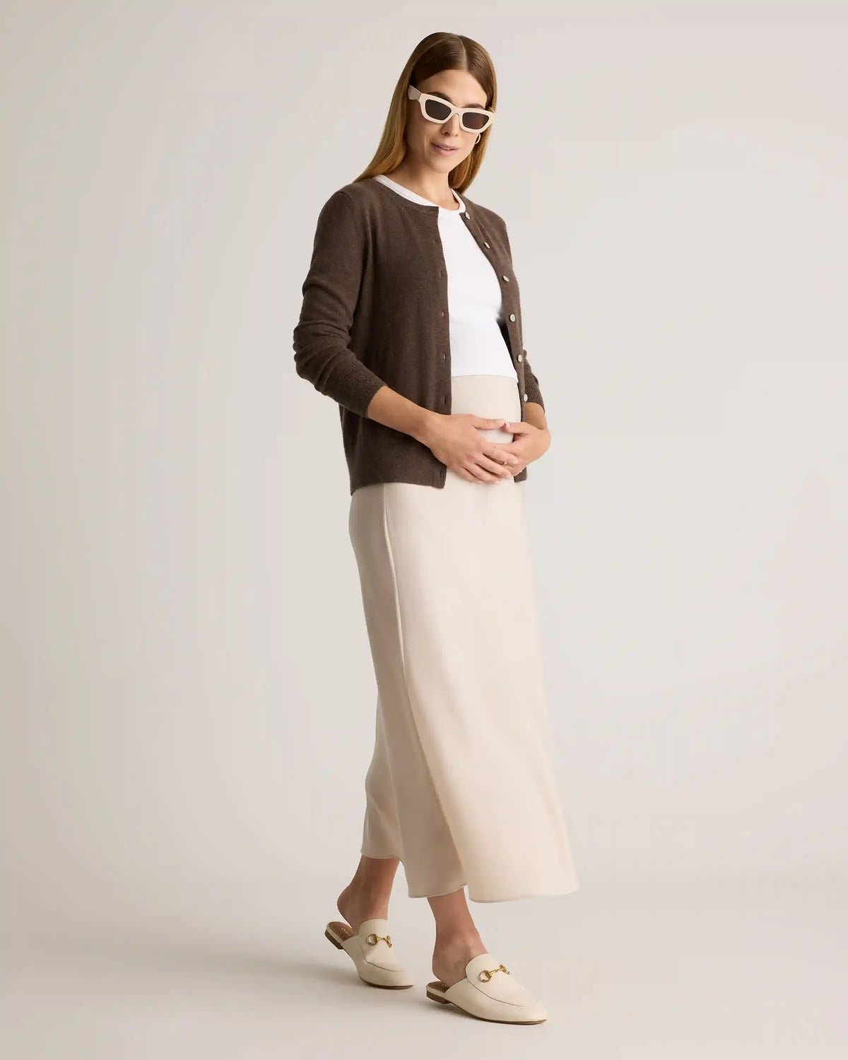 Washable Stretch Silk Maternity Skirt