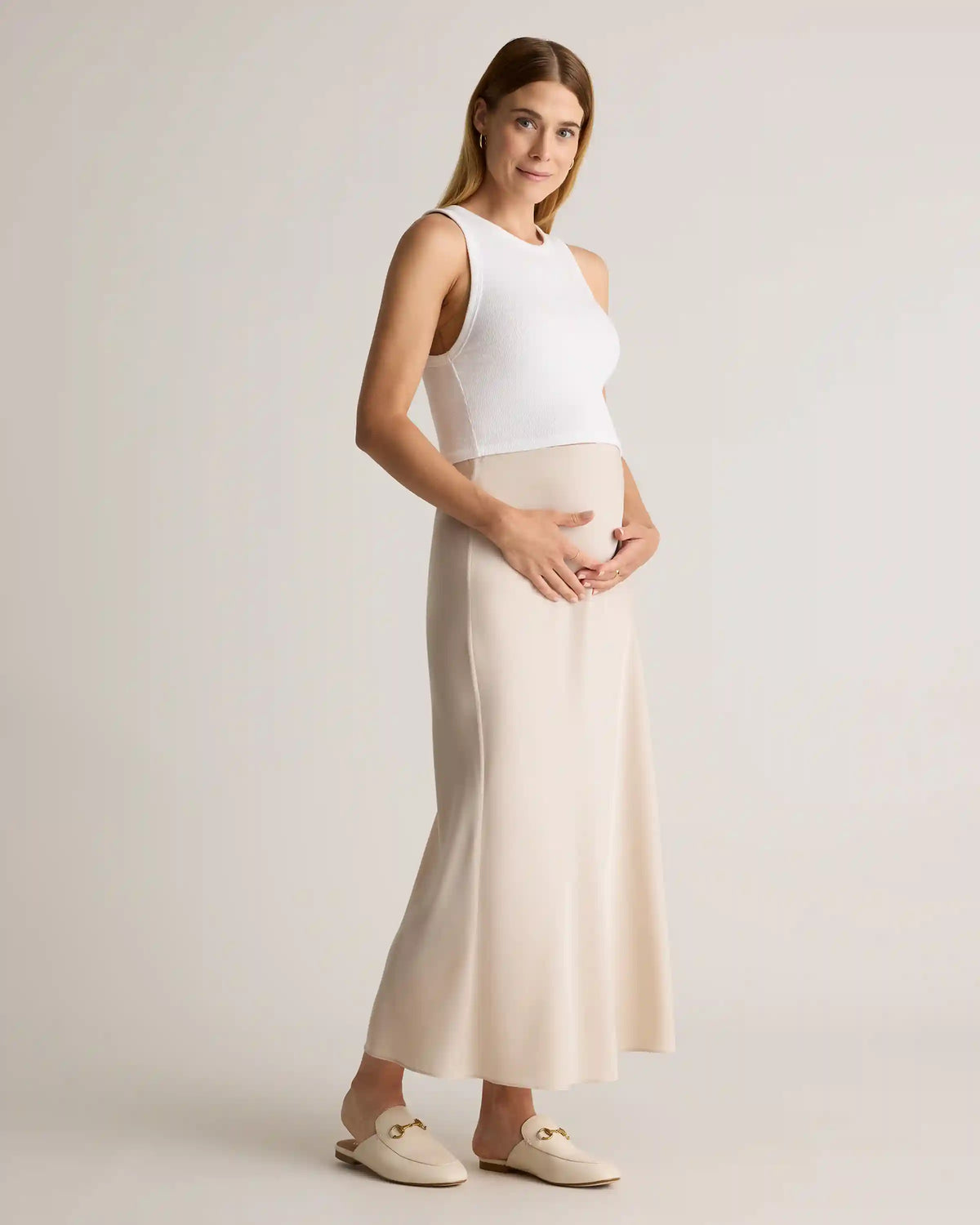 Washable Stretch Silk Maternity Skirt