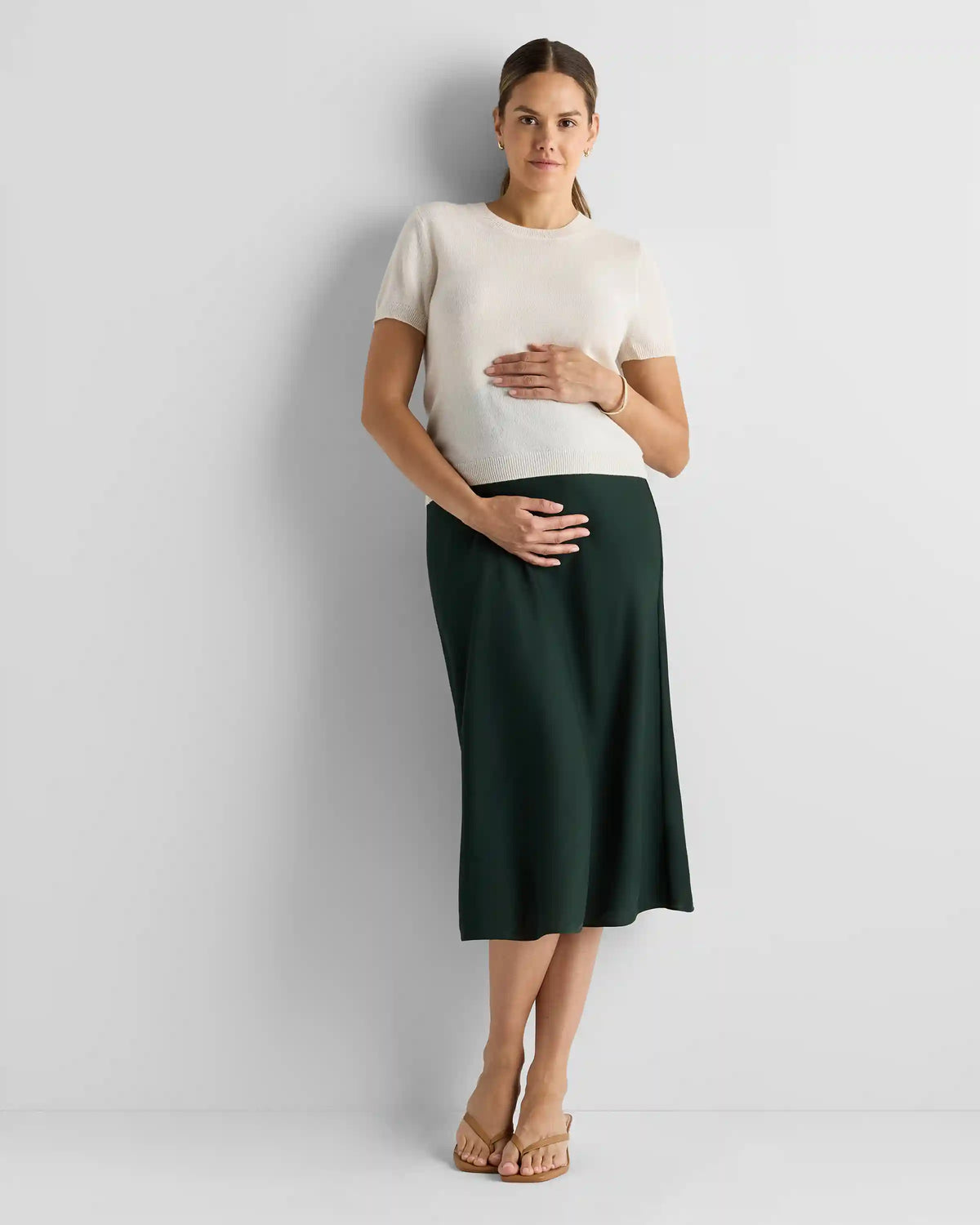 Washable Stretch Silk Maternity Skirt