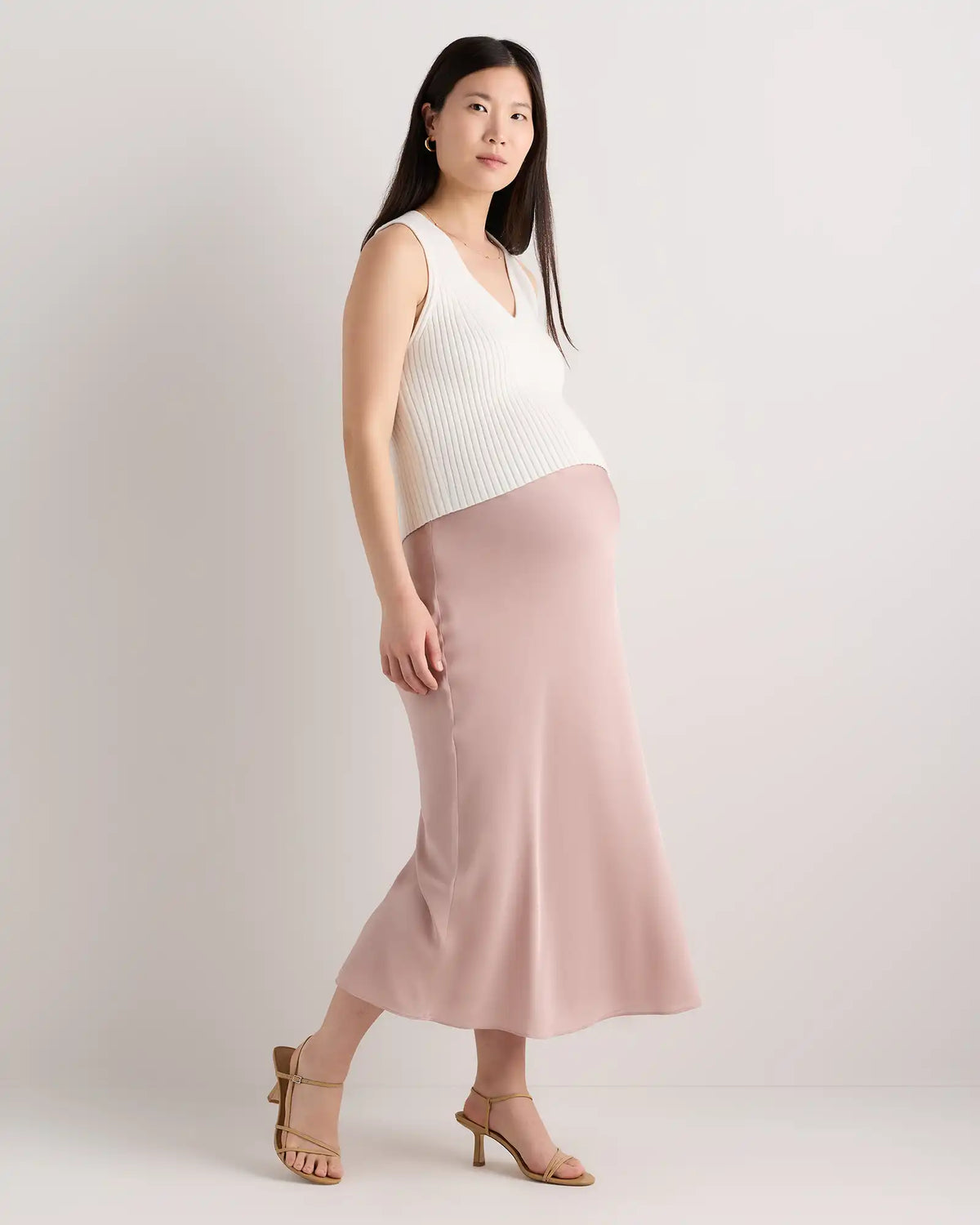 Washable Stretch Silk Maternity Skirt