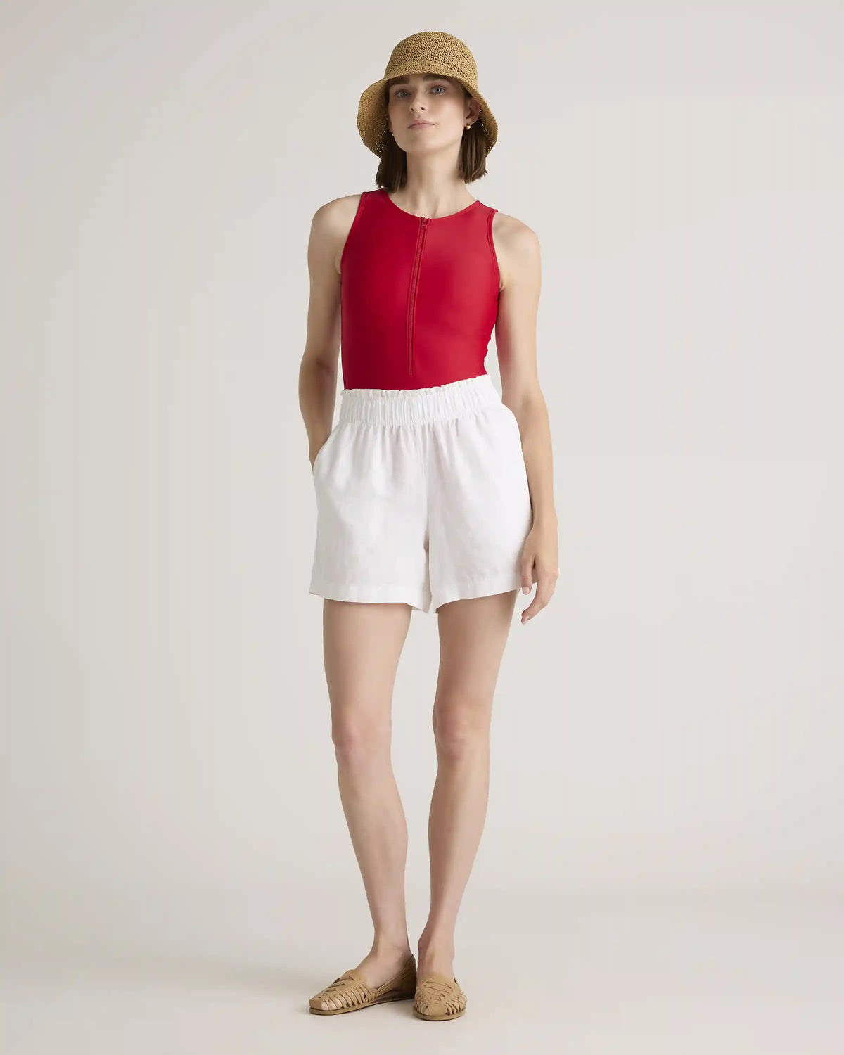 Italian Zip-Front One-Piece Swimsuit