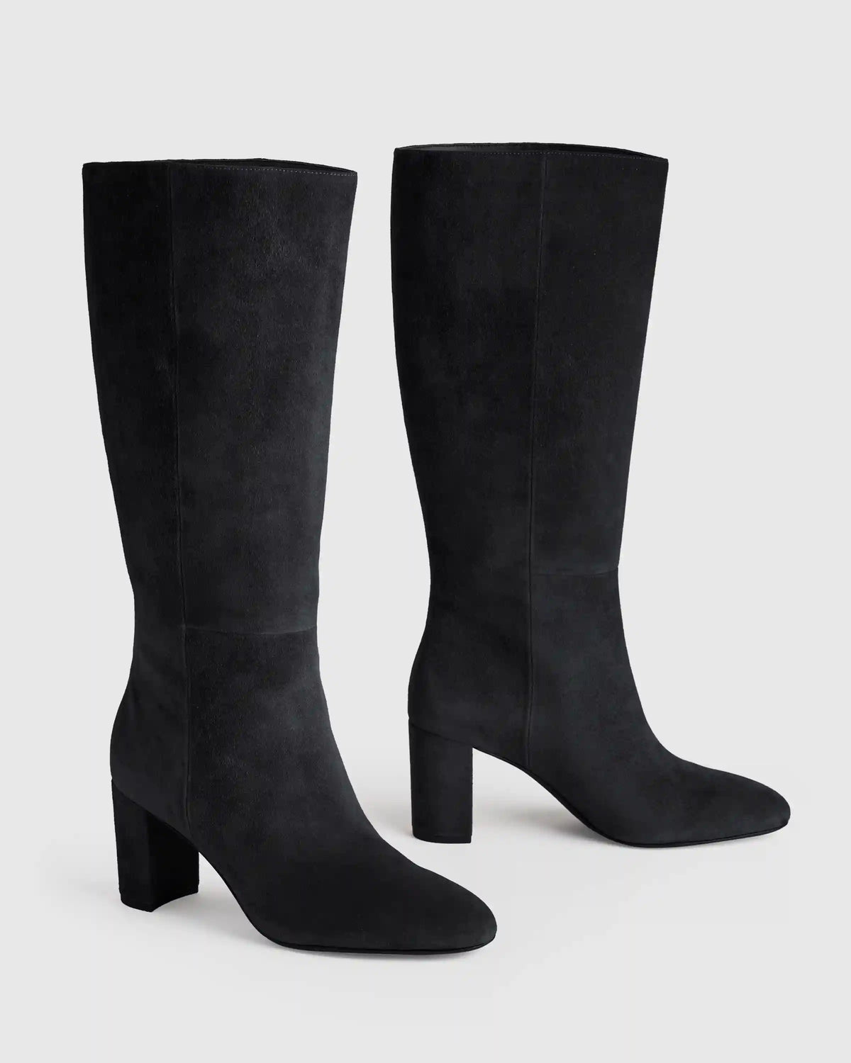 Italian Suede Block Heel Boots