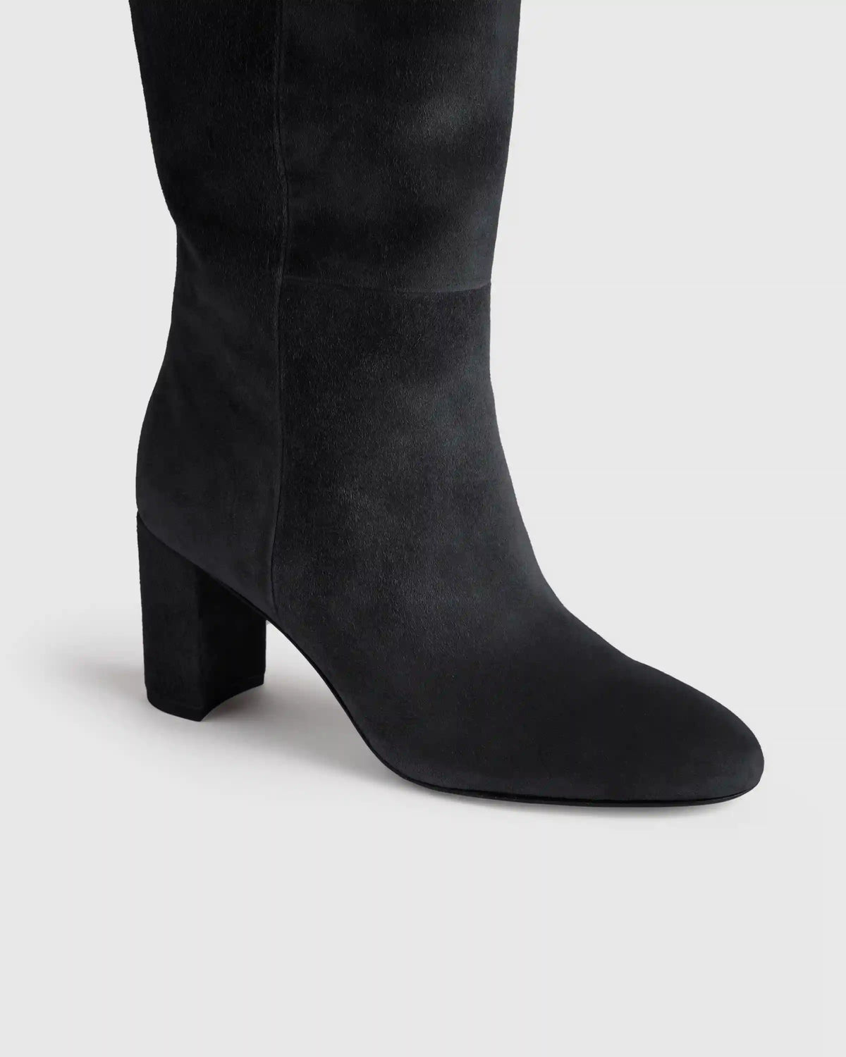 Italian Suede Block Heel Boots