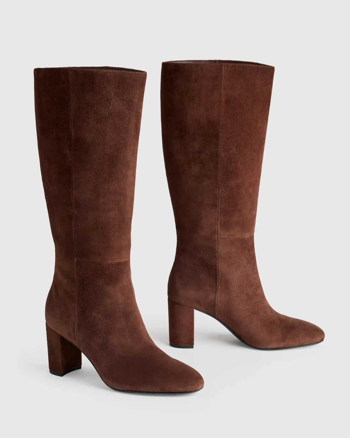 Italian Suede Block Heel Boots