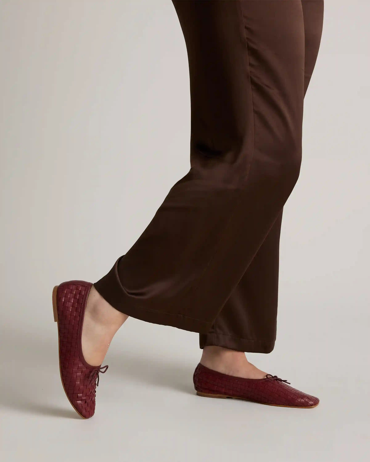 Italian Leather Handwoven Square Toe Ballet Flat