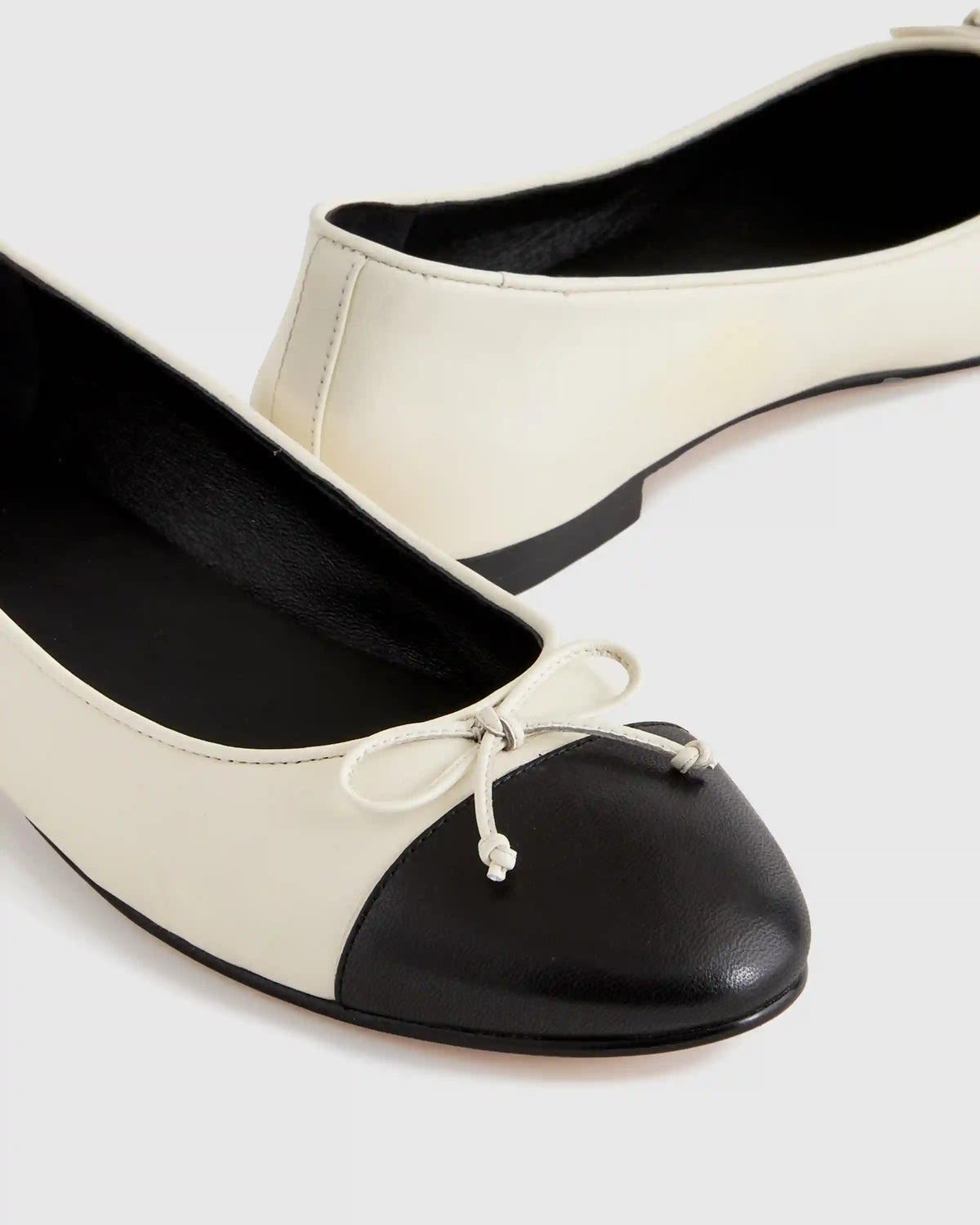 Italian Leather Cap-Toe Ballet Flat