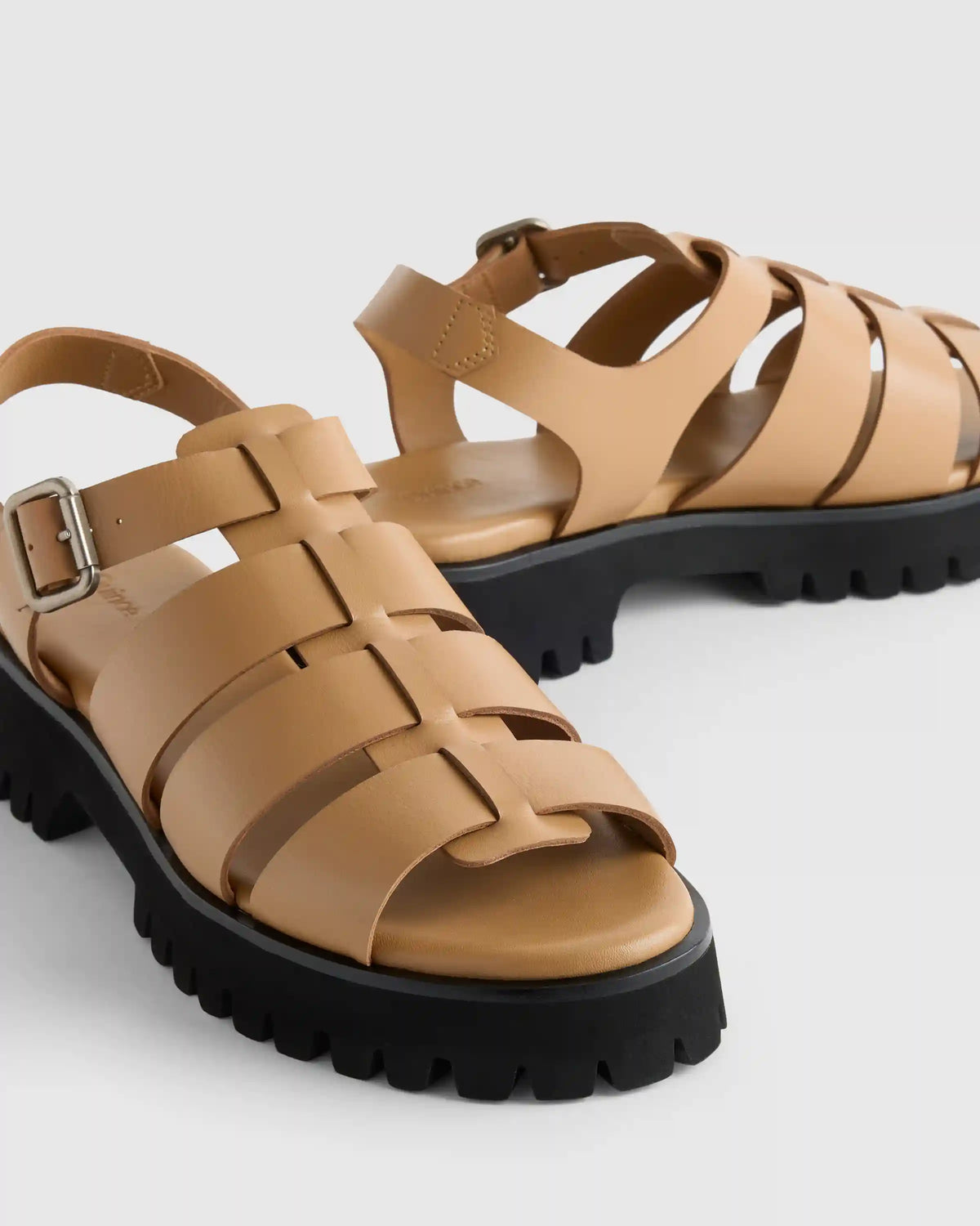 Italian Leather Lug Sole Fisherman Sandal