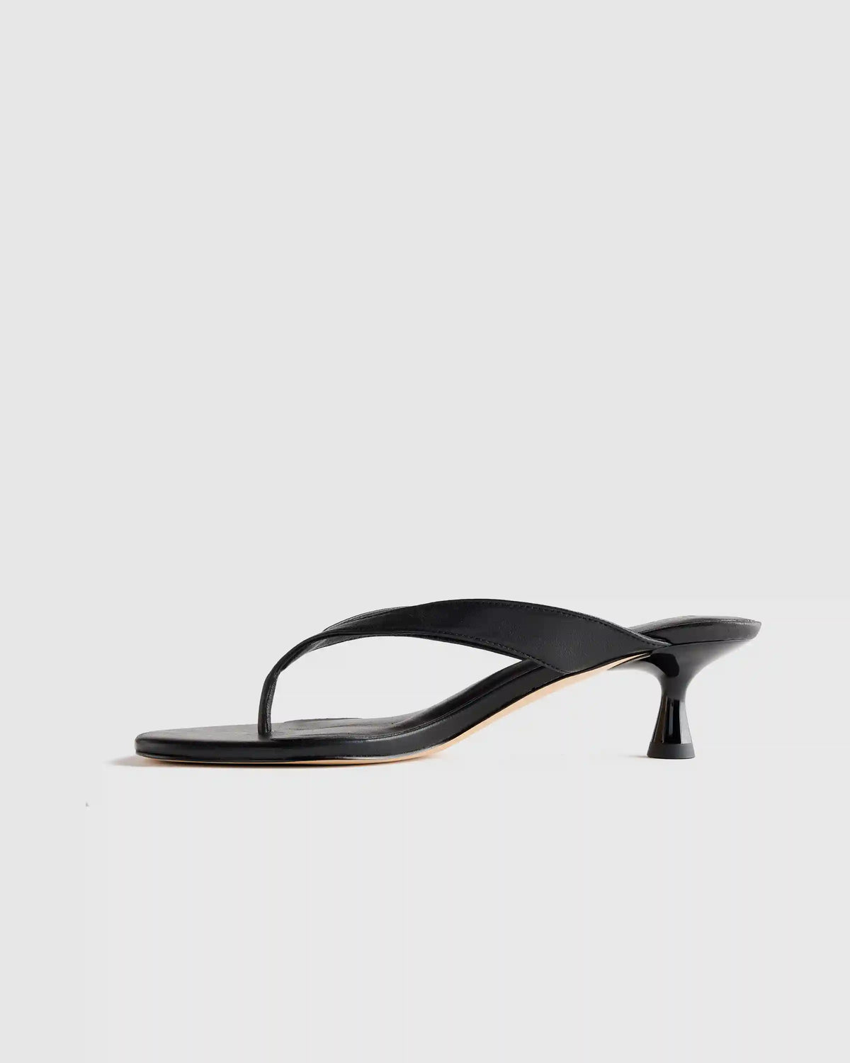 Italian Leather Thong Kitten Heel Sandal