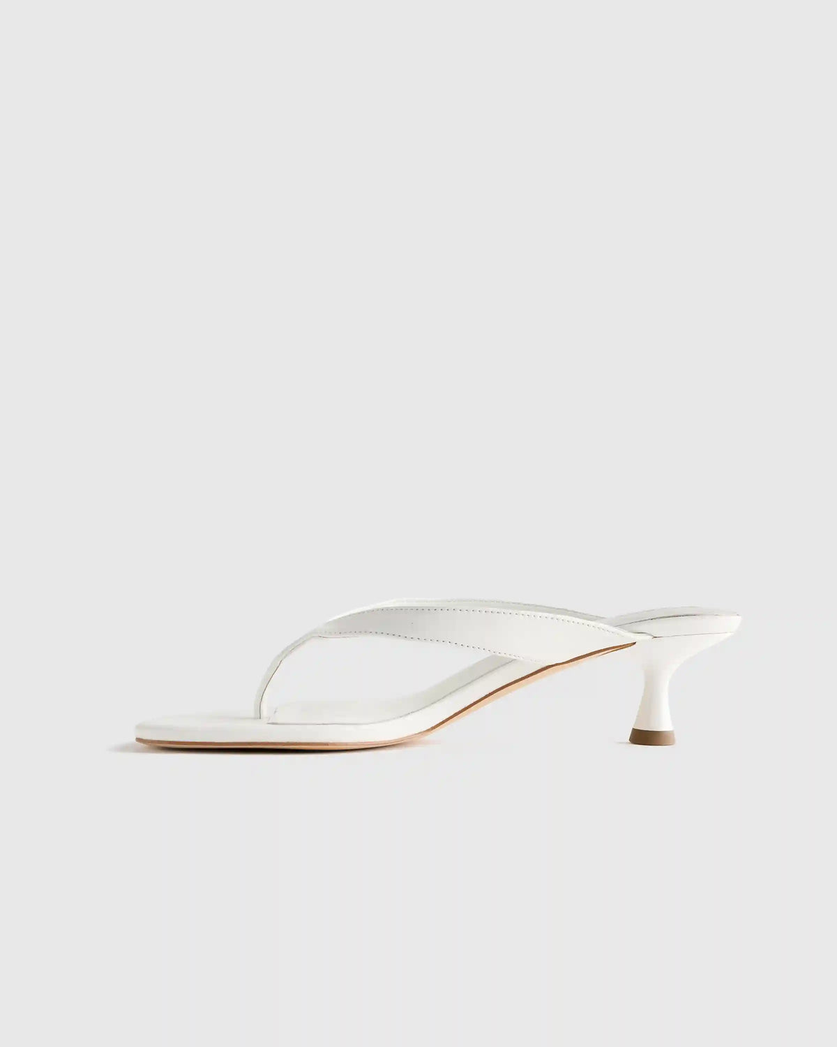 Italian Leather Thong Kitten Heel Sandal