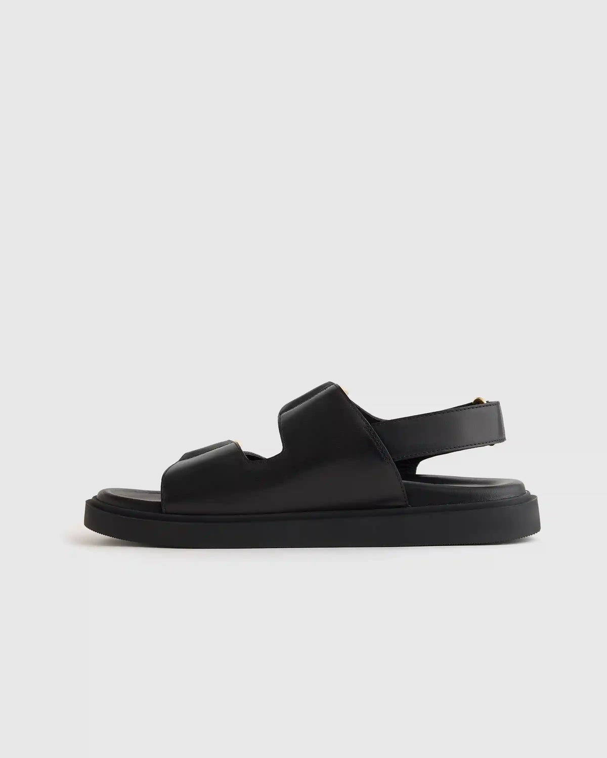Italian Leather Double Buckle Slingback Sandal