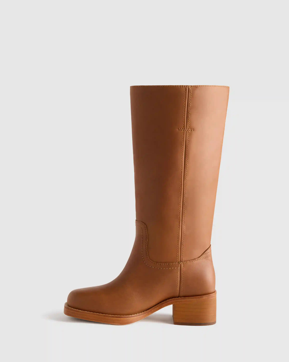Italian Leather Block Heel Boot