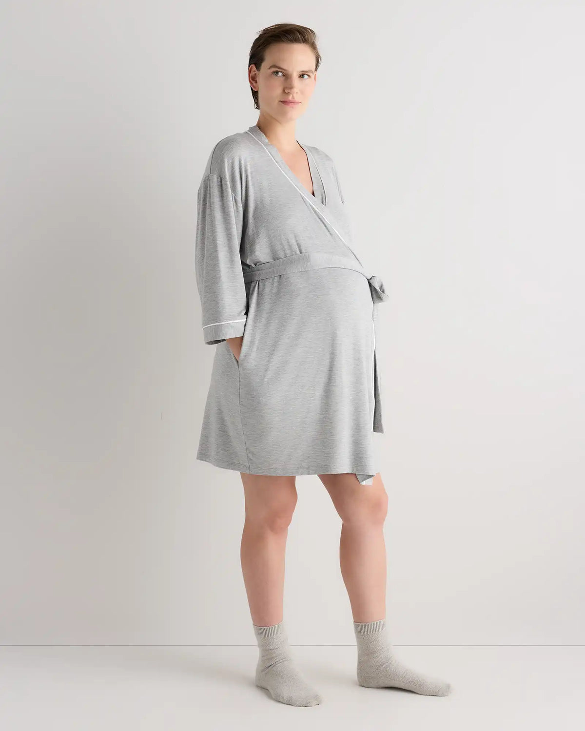 Bamboo Jersey Maternity Robe