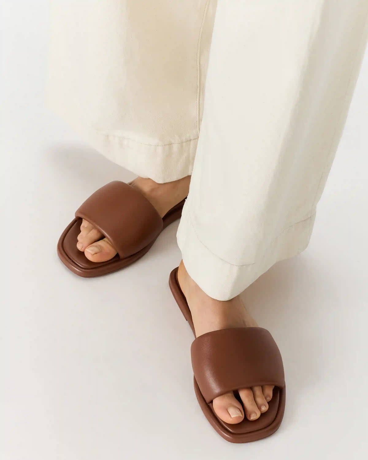 Italian Leather Slide Sandal